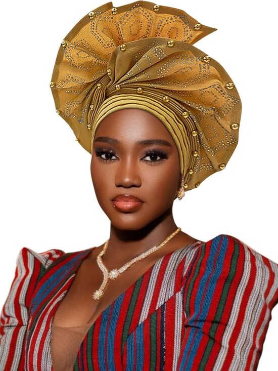 Accessories - African gele head wrap for women Nigerian Headwear,auto gele Nigerian Headwear,t